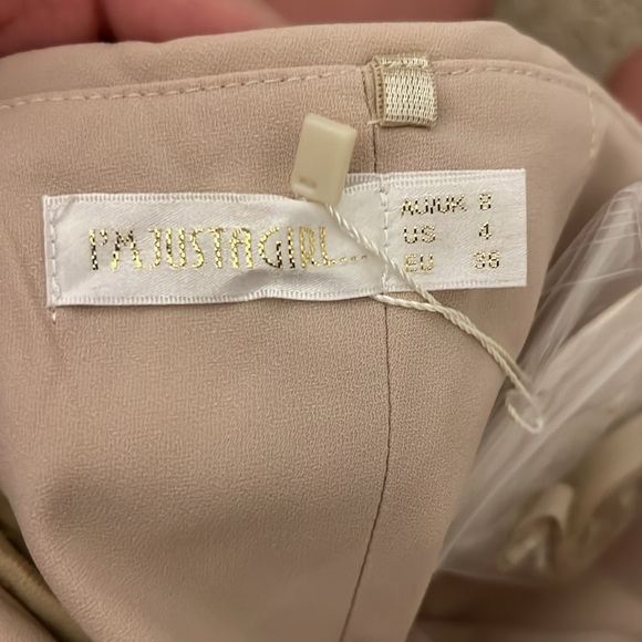 I’m just a girl tan strapless corset style top. NWT size Us 4 never worn - Picture 3 of 5